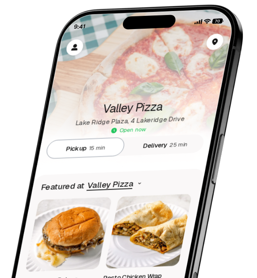 Valley Pizza app preview
